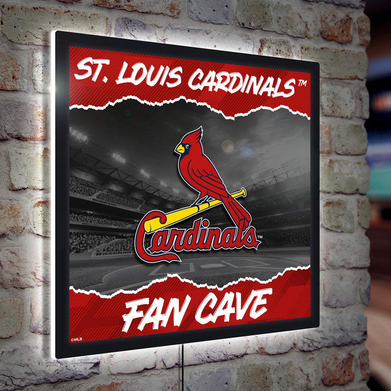 St Louis Cardinals 23"H x 23"L LED Wall Decor, Edgelite, Square