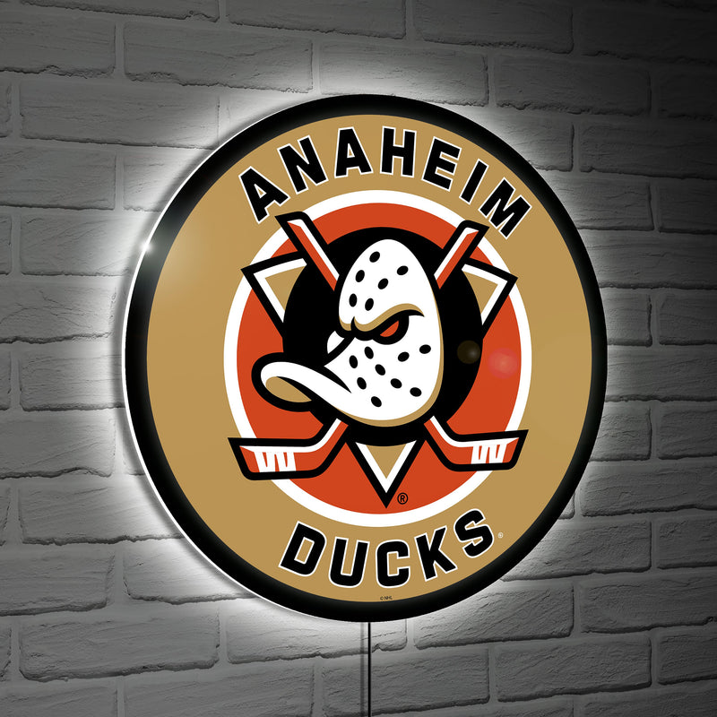 LED Wall Decor, Edgelite, Hockey Round, Anaheim Ducks
