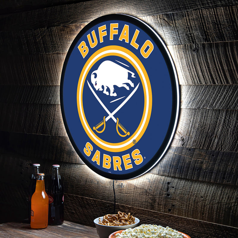 Buffalo Sabres Hockey Large Round Edgelite LED Decor