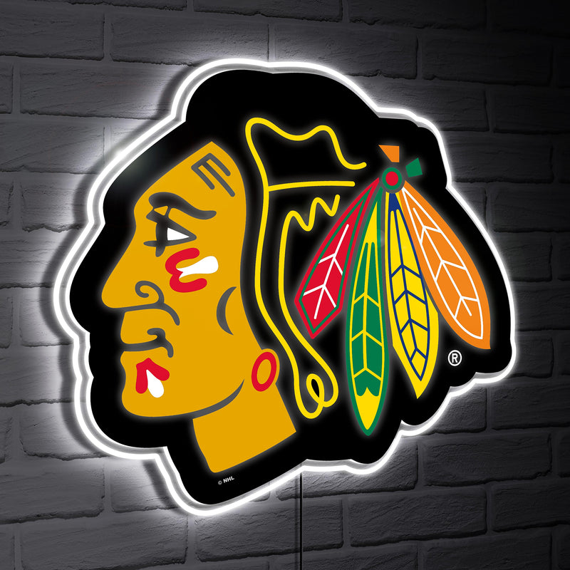 Chicago Blackhawks LED Wall Decor, Glazelite, Logo