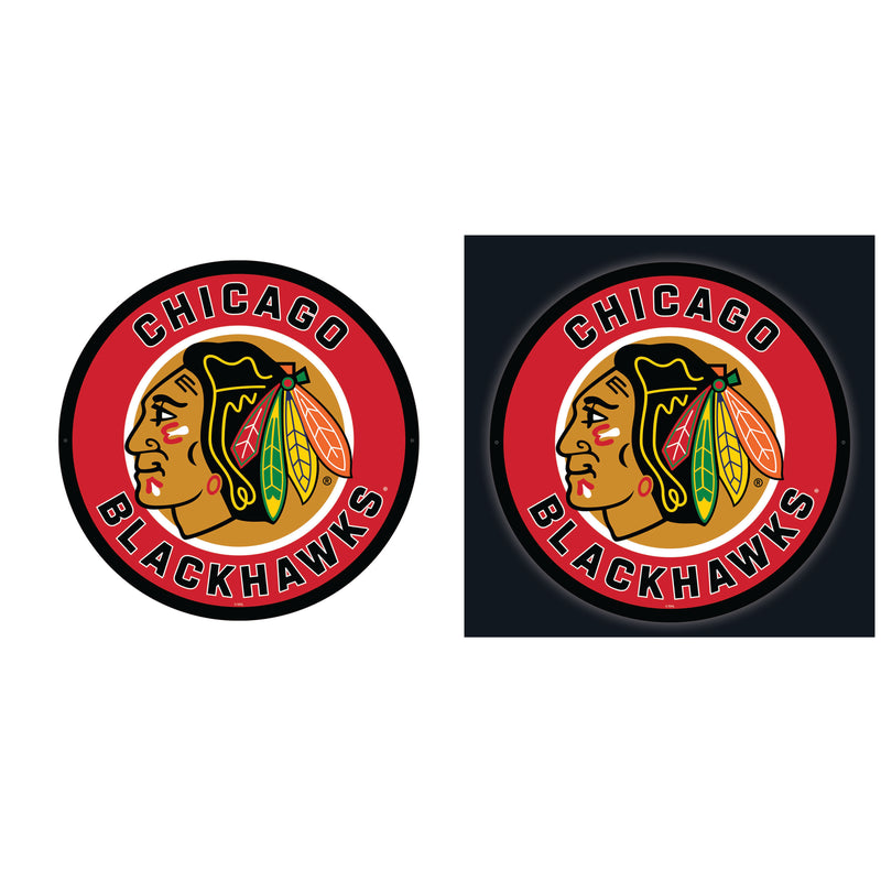 Chicago Blackhawks Hockey Large Round Edgelite LED Decor