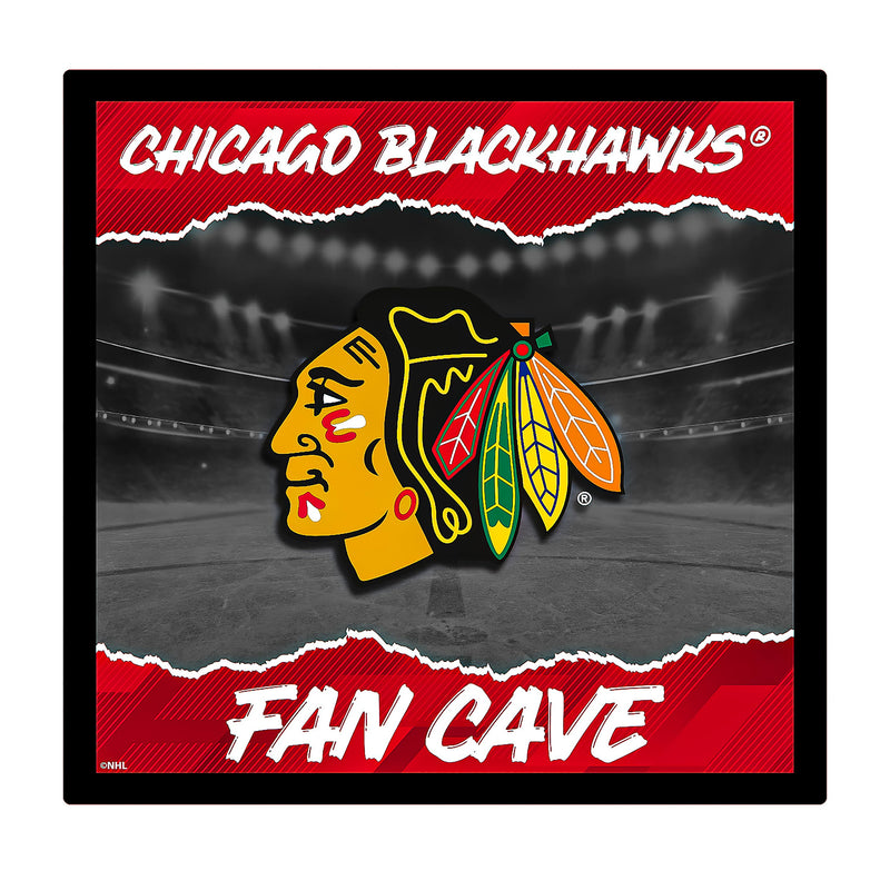 Chicago Blackhawks 23"H x 23"L LED Wall Decor, Edgelite, Square