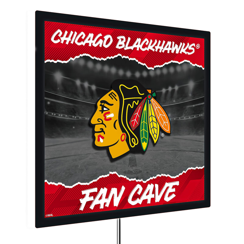 Chicago Blackhawks 23"H x 23"L LED Wall Decor, Edgelite, Square