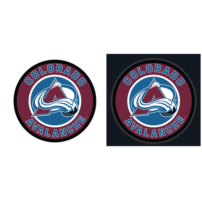 Colorado Avalanche Hockey Large Round Edgelite LED Decor