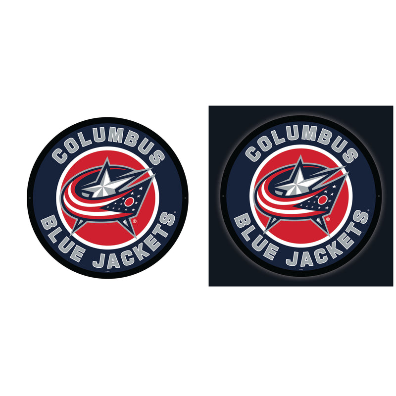 Columbus Blue Jackets Hockey Large Round Edgelite LED Decor