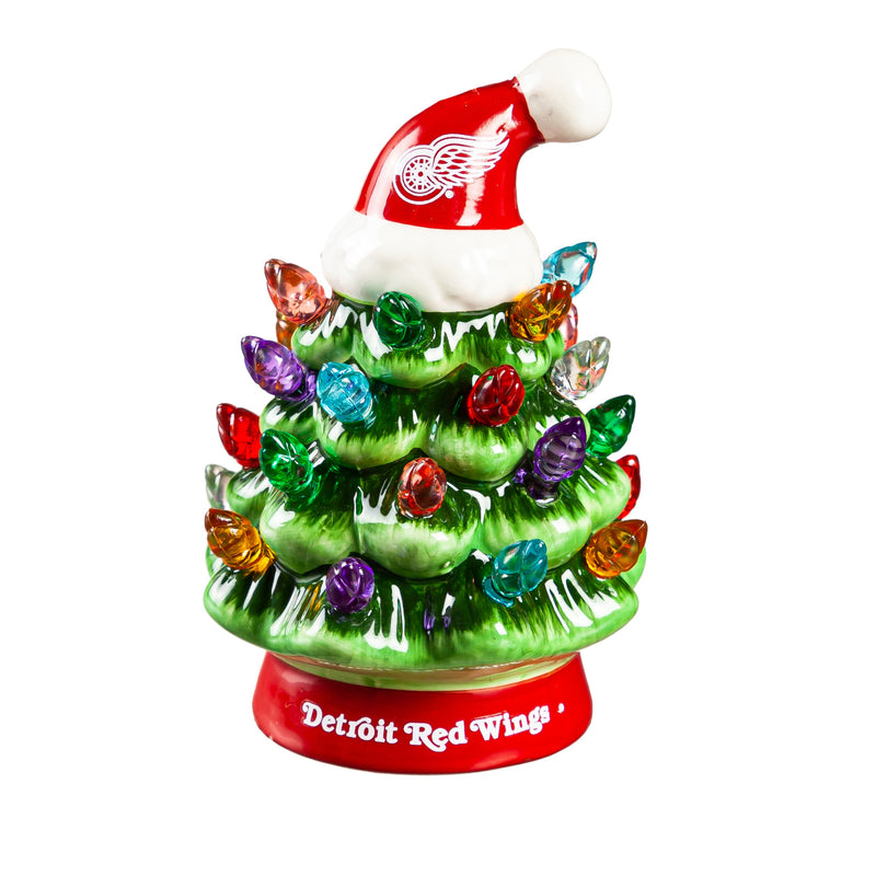 4" Mini LED Tabletop Christmas Tree, Detroit Red Wings,8led4359mt