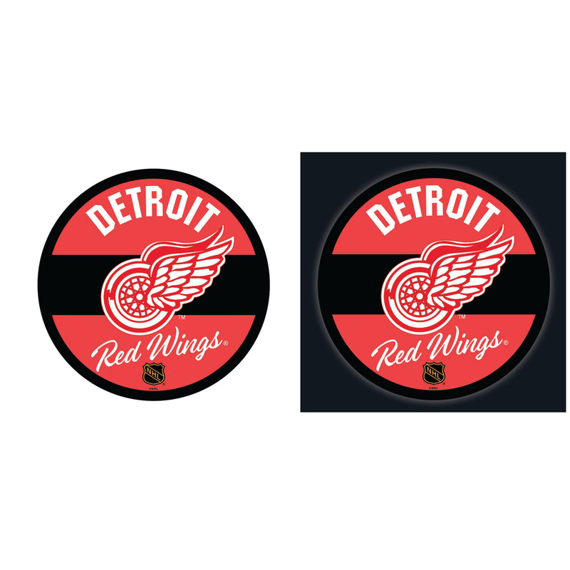 Detroit Red Wings Hockey Large Round Vintage Edgelite LED Decor
