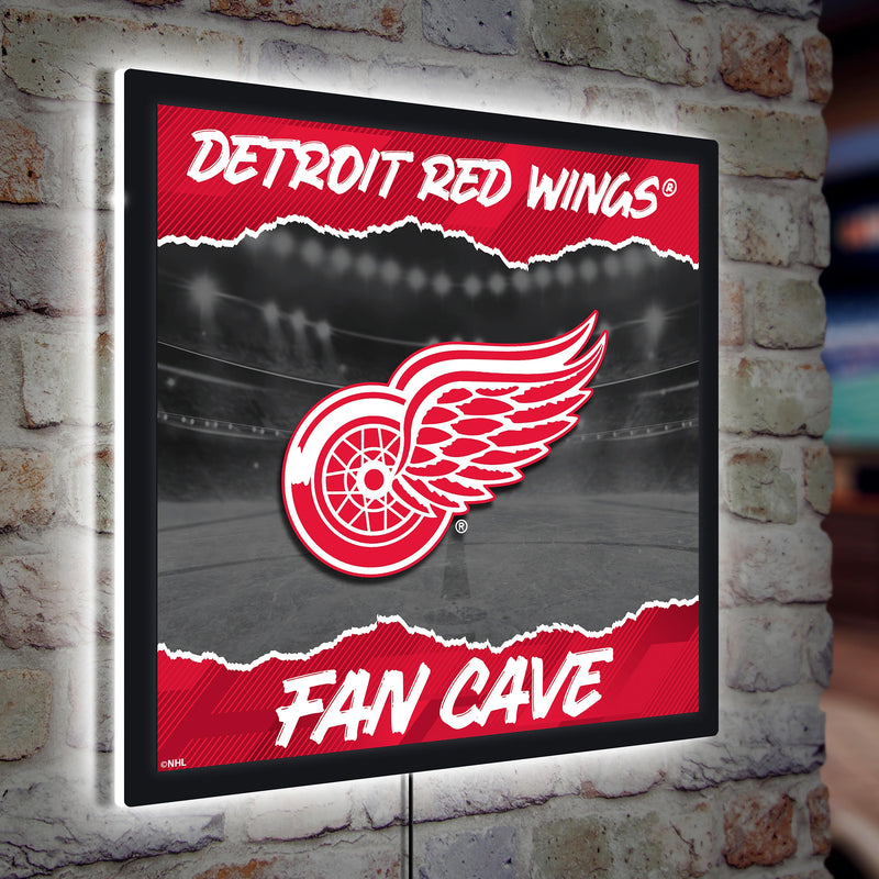 Detroit Red Wings 23"H x 23"L LED Wall Decor, Edgelite, Square