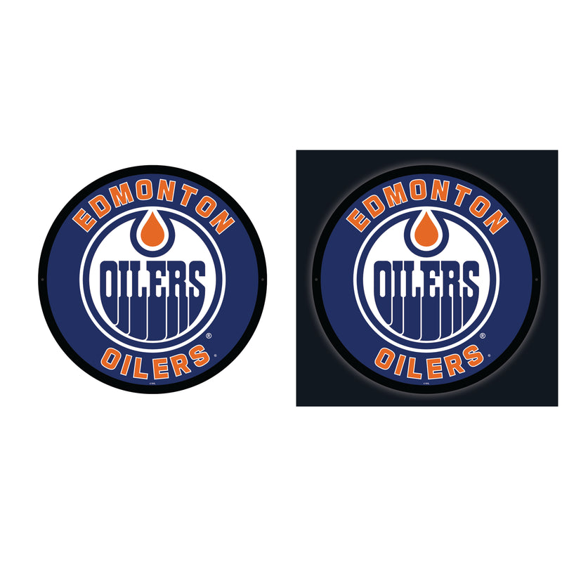 Edmonton Oilers Hockey Large Round Edgelite LED Decor