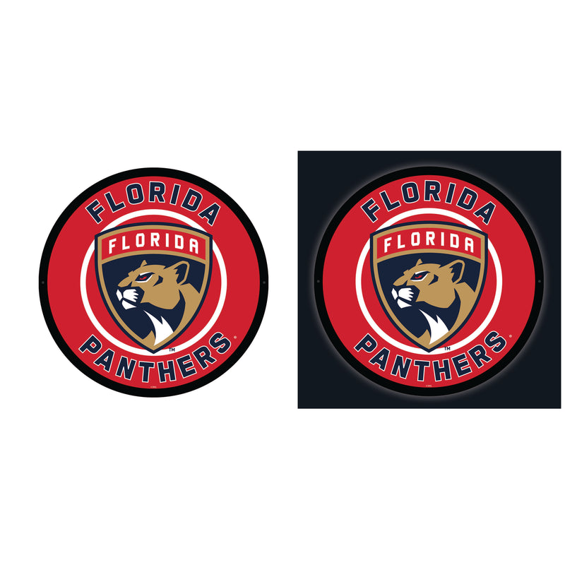 Florida Panthers Hockey Large Round Edgelite LED Decor