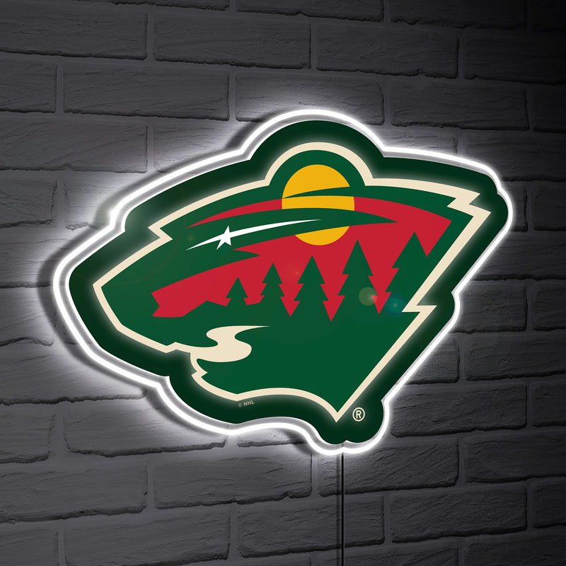 Minnesota Wild LED Wall Decor, Glazelite, Logo