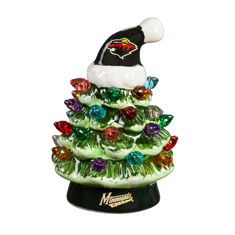 4" Mini LED Tabletop Christmas Tree, Minnesota Wild,8led4363mt