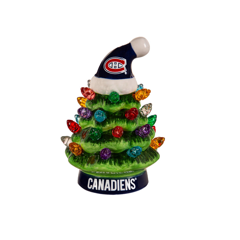 4" Mini LED Tabletop Christmas Tree, Montreal Canadiens,8led4364mt