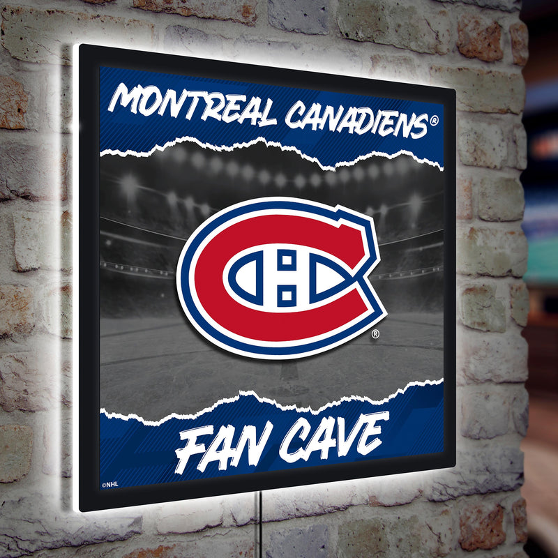 Montreal Canadiens 23"H x 23"L LED Wall Decor, Edgelite, Square