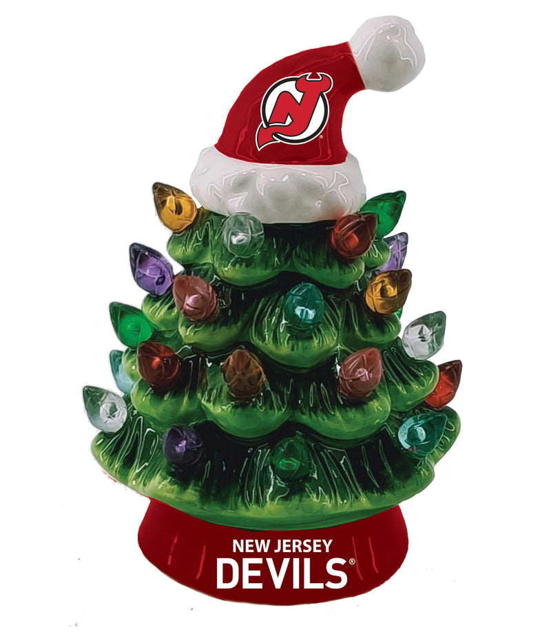 4" Mini LED Tabletop Christmas Tree, New Jersey Devils,8led4366mt