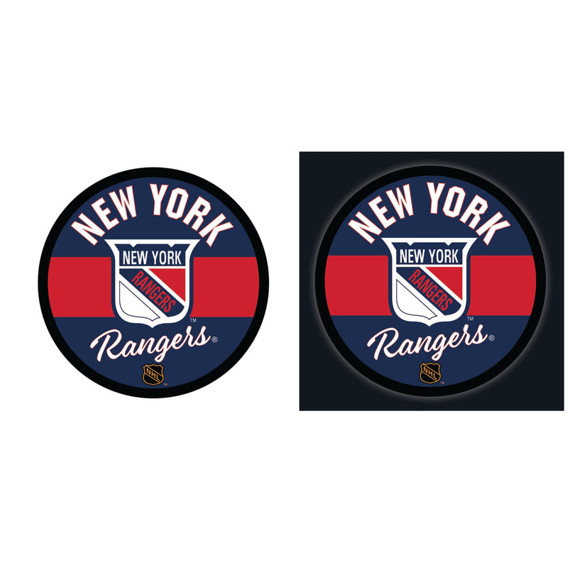 New York Rangers Hockey Large Round Vintage Edgelite LED Decor