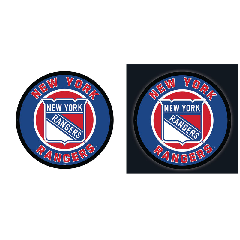 New York Rangers Hockey Large Round Edgelite LED Decor