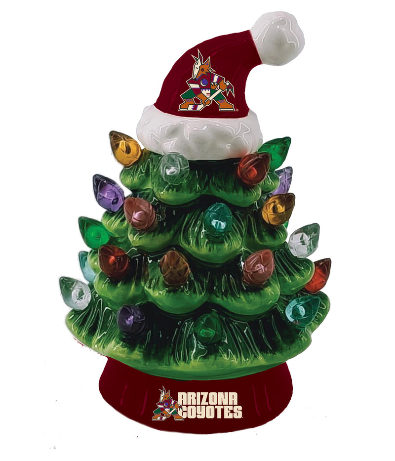 4" Mini LED Tabletop Christmas Tree, Arizona Coyotes,8led4371mt