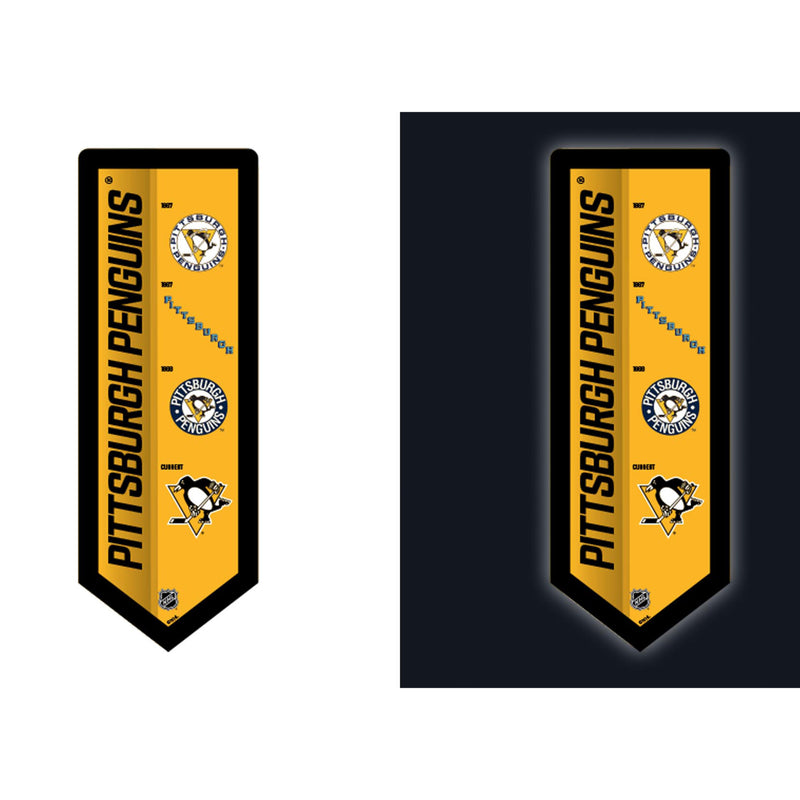 Pittsburgh Penguins Hockey Vintage Pennant Glazelite LED Decor