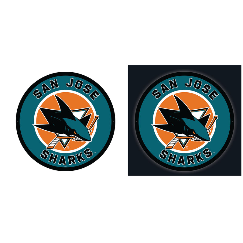 San Jose Sharks Hockey Large Round Edgelite LED Decor