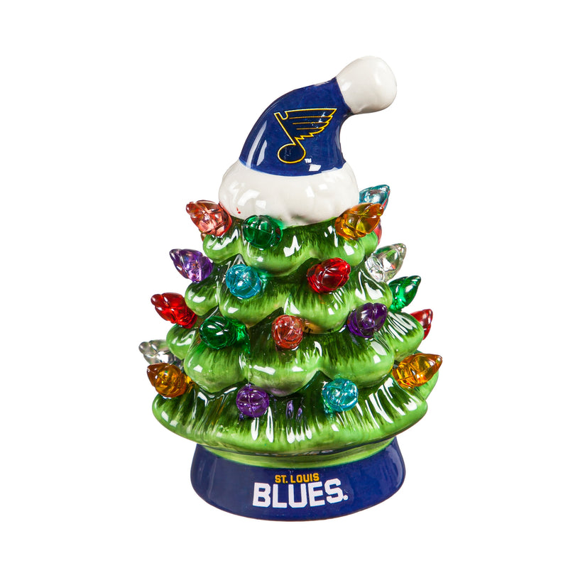 4" Mini LED Tabletop Christmas Tree, St. Louis Blues,8led4374mt