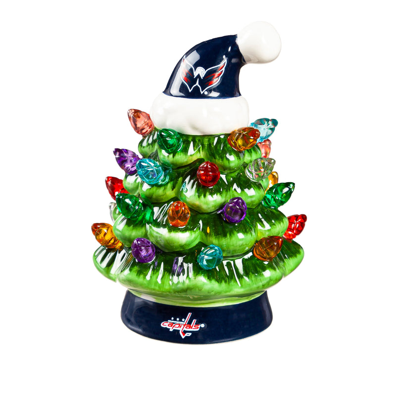 4" Mini LED Tabletop Christmas Tree, Washington Capitals,8led4378mt