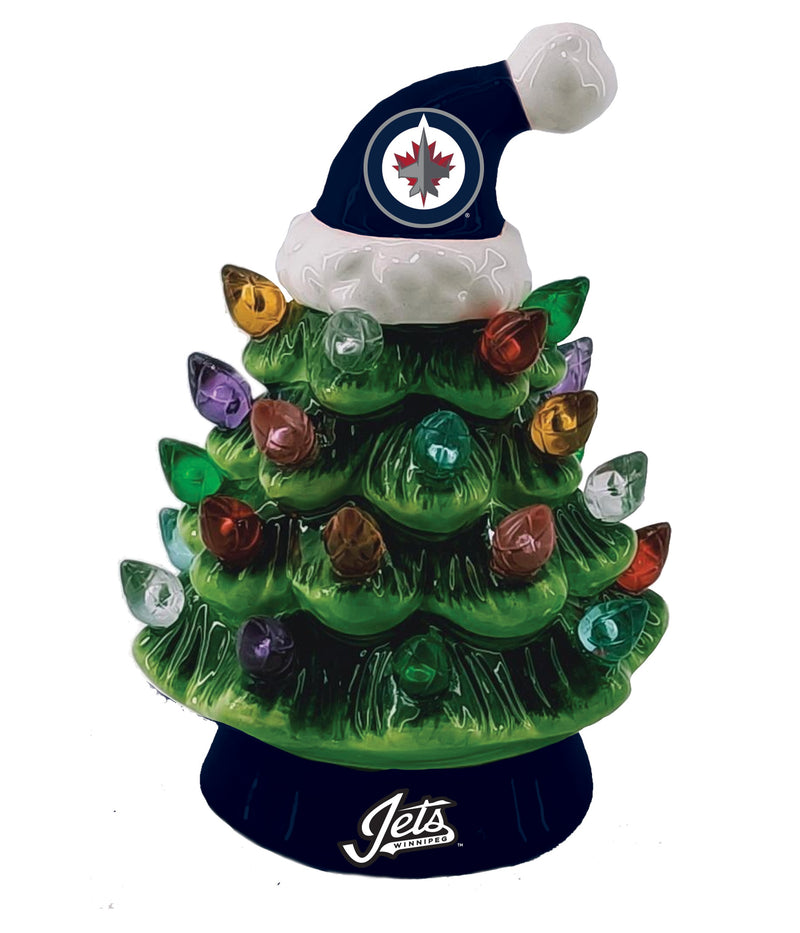 4" Mini LED Tabletop Christmas Tree, Winnipeg Jets,8led4379mt