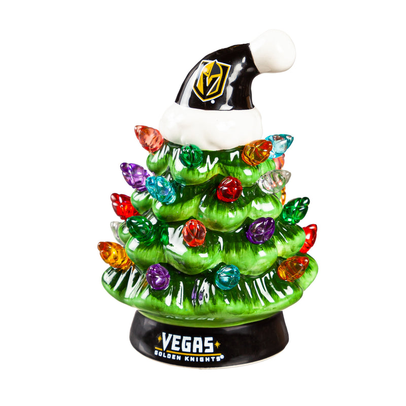 4" Mini LED Tabletop Christmas Tree, Vegas Golden Knights,8led4380mt