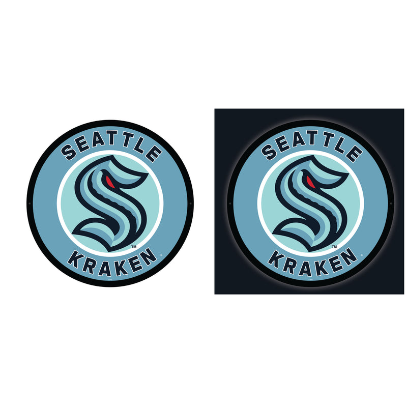 Seattle Kraken Hockey Large Round Edgelite LED Decor