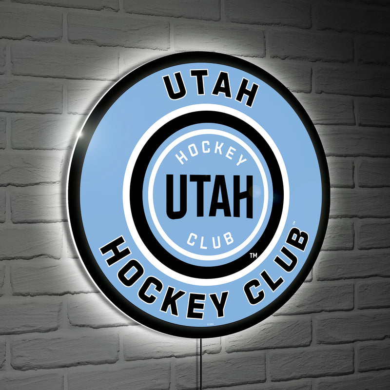 LED Wall Decor, Edgelite, Hockey Round, Utah Mammoth