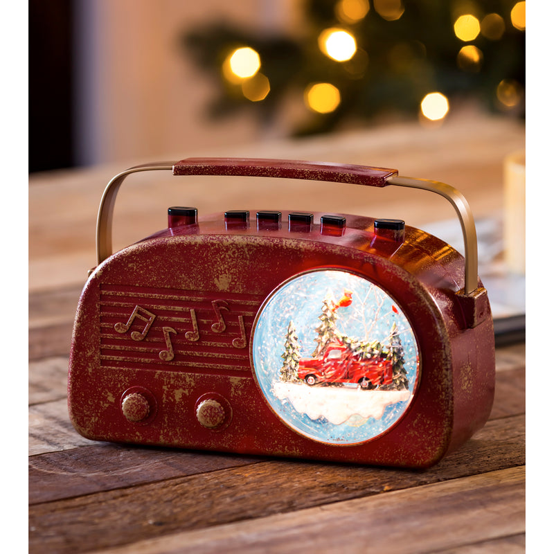 6.5" LED Musical Antique Radio Tabletop Décor,8led456