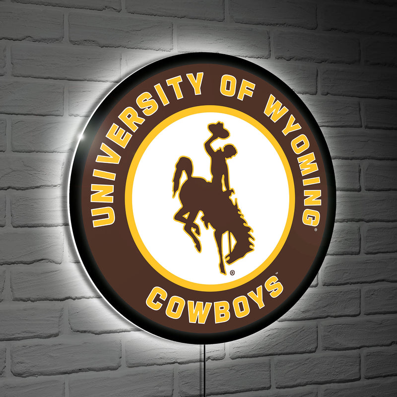LED Wall Decor, Edgelite, College Football Round, University of Wyoming