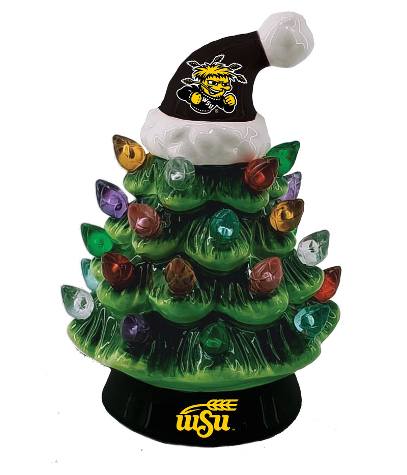 4" Mini LED Tabletop Christmas Tree, Wichita State University,8led5012mt