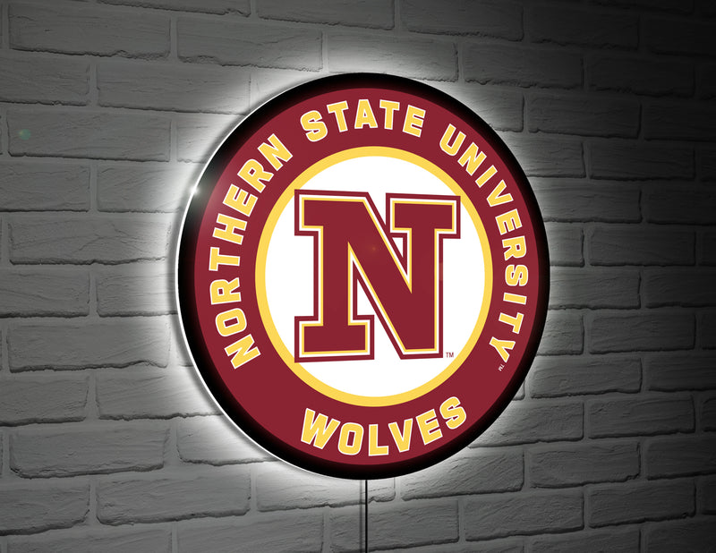 Northern State University N Logo College Large Round Edgelite LED Decor