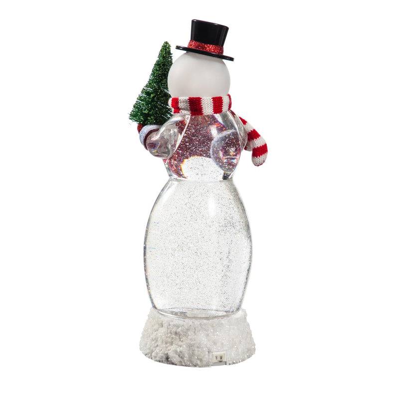13" LED Spinning Water Snowman Tabletop Décor