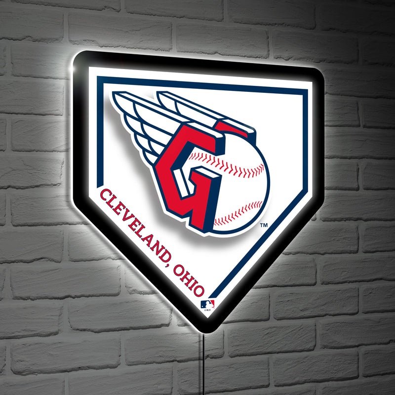 Cleveland Guardians, LED Wall Decor, Edgelite, Baseball Homeplate