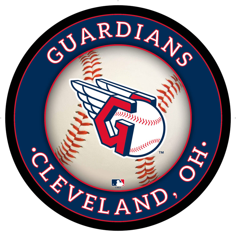 Cleveland Guardians Baseball Large Round Edgelite LED Decor