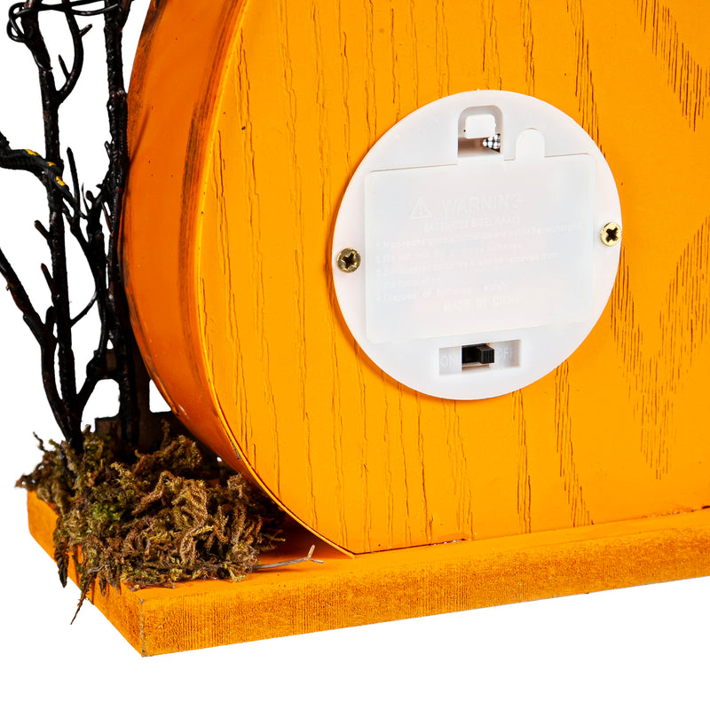 LED Wood "Happy Halloween" Haunted Pumpkin House Table Decor
