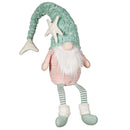 Blue Coastal LED Table Decor Fabric Gnome with Shell Detail and Dangling Legs