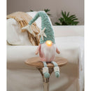 Blue Coastal LED Table Decor Fabric Gnome with Shell Detail and Dangling Legs