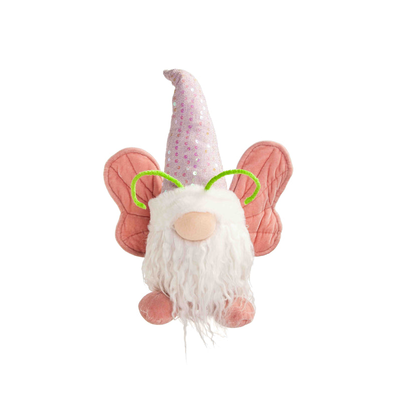 Pollinator Garden LED Table Decor Fabric Butterfly Gnome