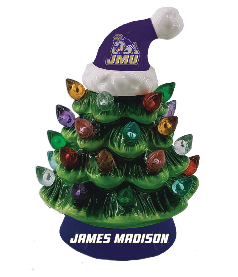 4" Mini LED Tabletop Christmas Tree, James Madison University,8led902mt