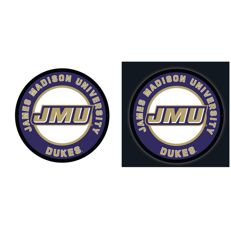 James Madison University College Large Round Edgelite LED Decor