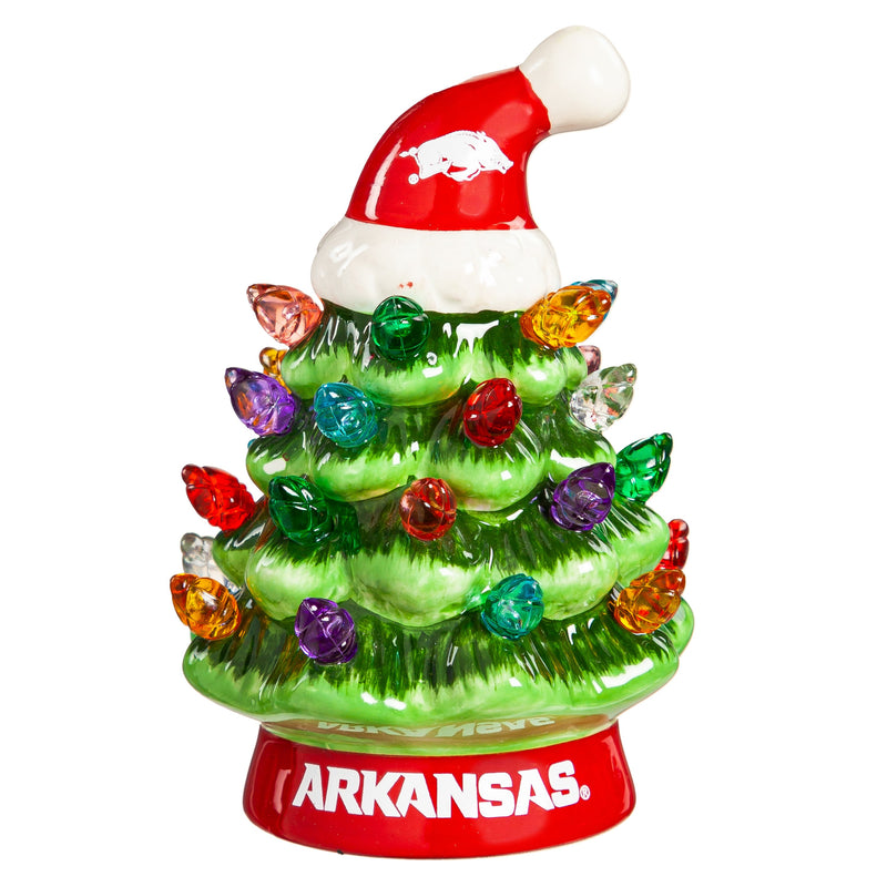 4" Mini LED Tabletop Christmas Tree, University of Arkansas,8led911mt