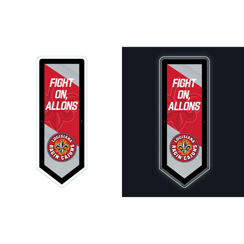University of Louisiana-Lafayette College Pennant Glazelite LED Decor