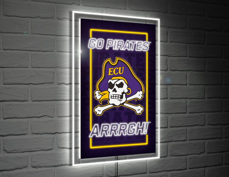 22"H x 14"L NeoLite Wall Décor, Rectangle, East Carolina University,8led915nlrt