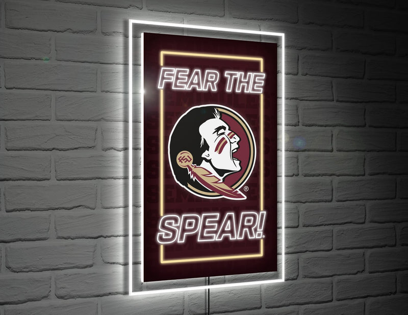 22"H x 14"L NeoLite Wall Décor, Rectangle, Florida State University,8led918nlrt