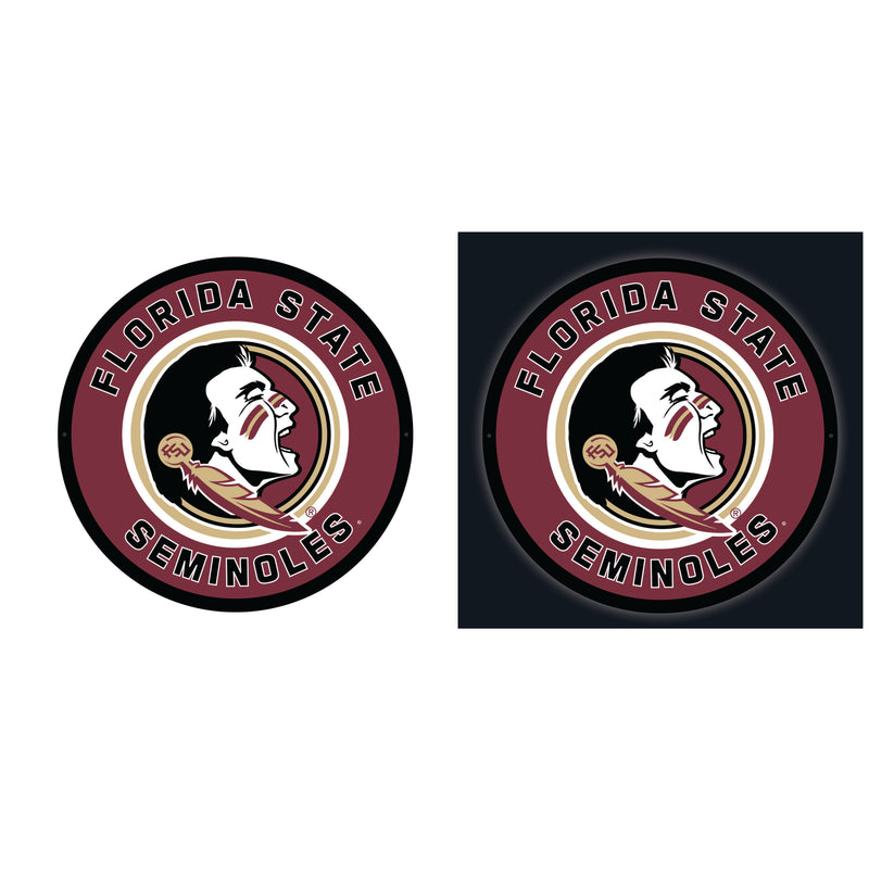 Florida State University College Large Round Edgelite LED Decor