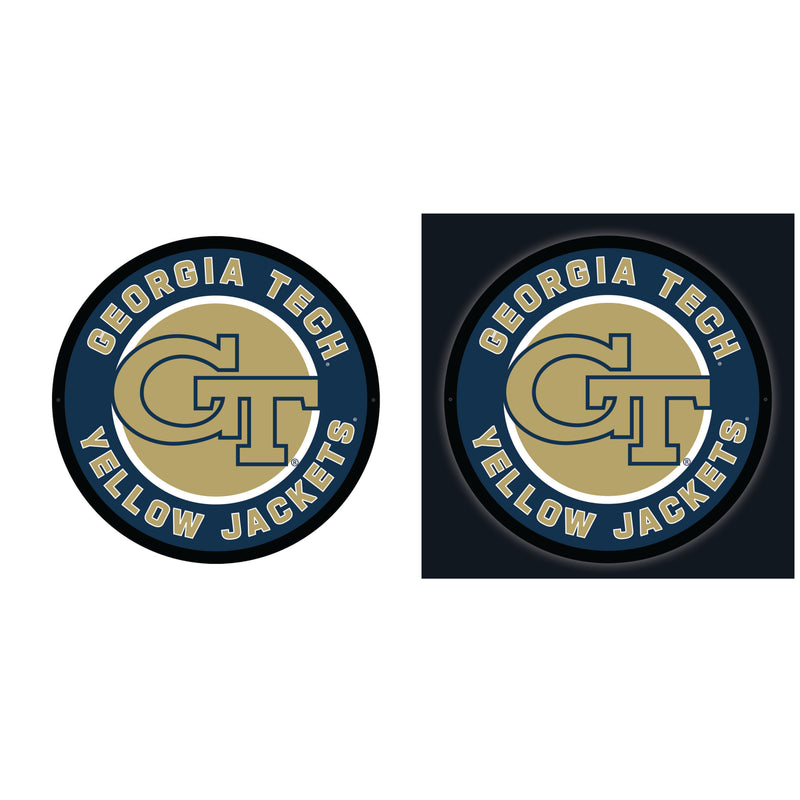 Georgia Tech College Large Round Edgelite LED Decor