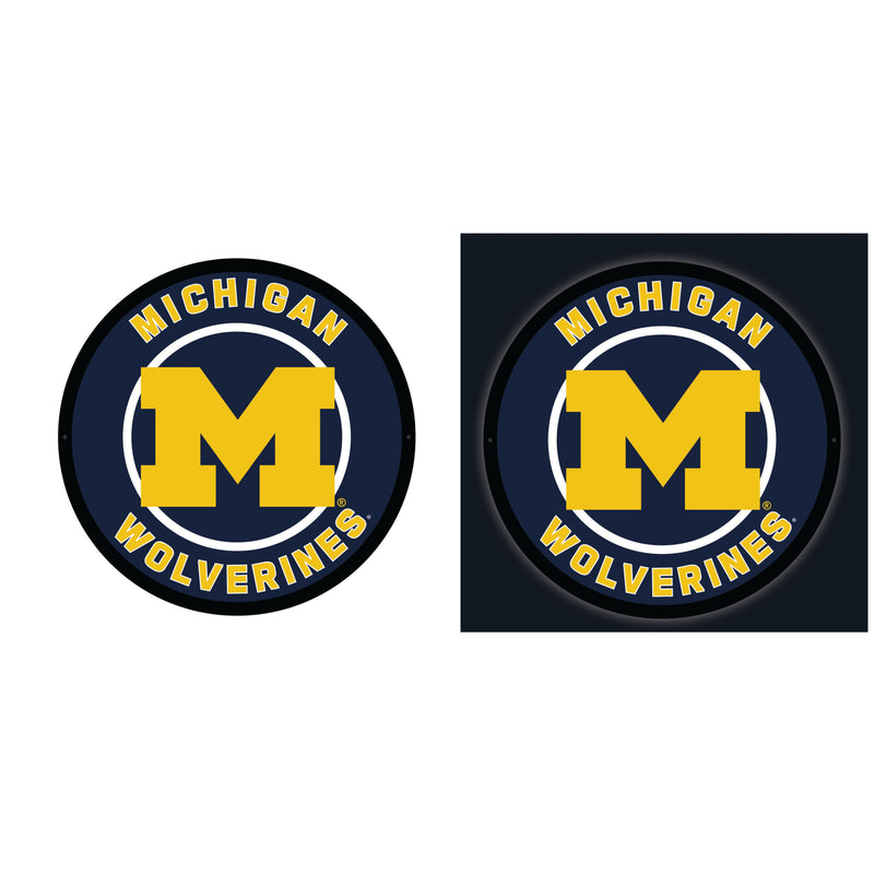 University Of Michigan College Large Round Edgelite LED Decor